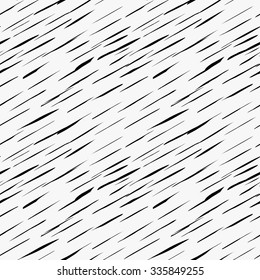 Black marker drawn simple diagonal slim hatches.Hand drawn with paint brush seamless background. Abstract texture. Modern irregular tilable design.