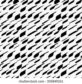 Black marker drawn simple diagonal comas.Hand drawn with paint brush seamless background. Abstract texture. Modern irregular tilable design.