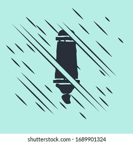 Black Marker pen icon isolated on green background. Glitch style. Vector Illustration