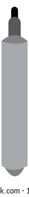 A black marker pen used to mark or highlight important part of a document vector color drawing or illustration 