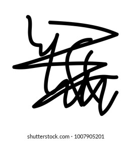 Black marker random irregular intersecting lines. Vector art.