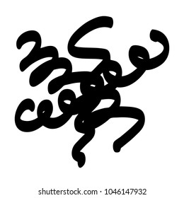 Black marker random irregular intersecting lines. Vector art.