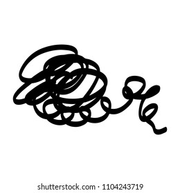 Black marker random irregular intersecting lines. Vector art.