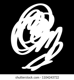 Black marker random irregular intersecting lines. Vector art.