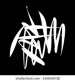 Black marker random irregular intersecting lines. Vector art.
