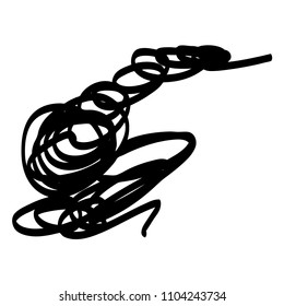 Black marker random irregular intersecting lines. Vector art.