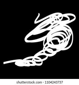 Black marker random irregular intersecting lines. Vector art.