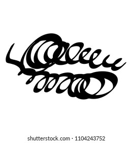 Black marker random irregular intersecting lines. Vector art.