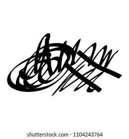 Black marker random irregular intersecting lines. Vector art.