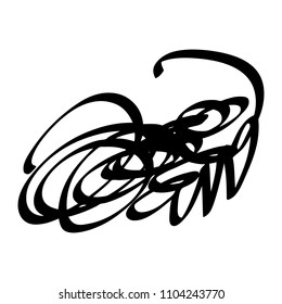 Black marker random irregular intersecting lines. Vector art.