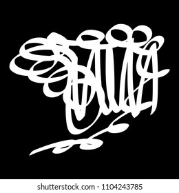 Black marker random irregular intersecting lines. Vector art.