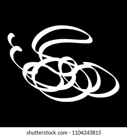 Black marker random irregular intersecting lines. Vector art.