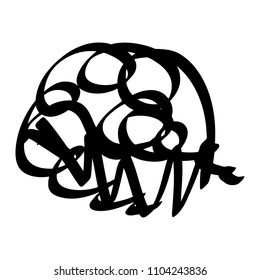 Black marker random irregular intersecting lines. Vector art.