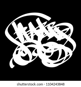Black marker random irregular intersecting lines. Vector art.