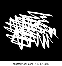 Black marker random irregular intersecting lines. Vector art.