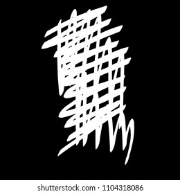 Black marker random irregular intersecting lines. Vector art.