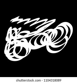 Black marker random irregular intersecting lines. Vector art.