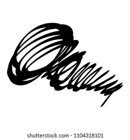 Black marker random irregular intersecting lines. Vector art.
