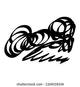 Black marker random irregular intersecting lines. Vector art.