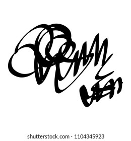Black marker random irregular intersecting lines. Vector art.