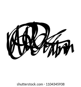 Black marker random irregular intersecting lines. Vector art.