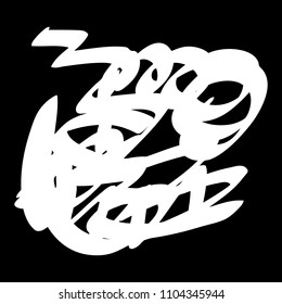 Black marker random irregular intersecting lines. Vector art.