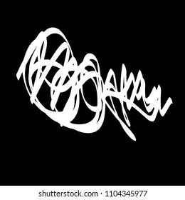 Black marker random irregular intersecting lines. Vector art.