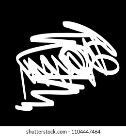 Black marker random irregular intersecting lines. Vector art.