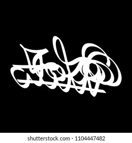 Black marker random irregular intersecting lines. Vector art.