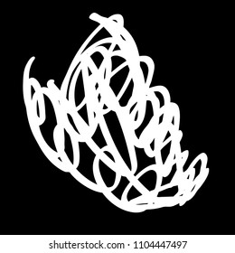Black marker random irregular intersecting lines. Vector art.