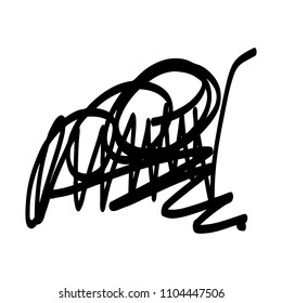 Black marker random irregular intersecting lines. Vector art.