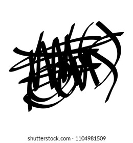 Black marker random irregular intersecting lines. Vector art.