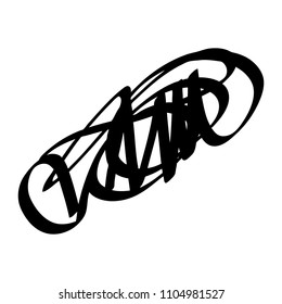 Black marker random irregular intersecting lines. Vector art.