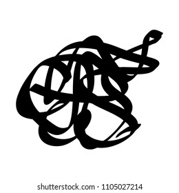 Black marker random irregular intersecting lines. Vector art.