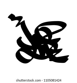 Black marker random irregular intersecting lines. Vector art.