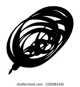 Black marker random irregular intersecting lines. Vector art.