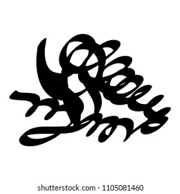 Black marker random irregular intersecting lines. Vector art.