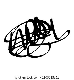 Black marker random irregular intersecting lines. Vector art.