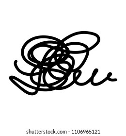 Black marker random irregular intersecting lines. Vector art.