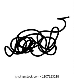 Black marker random irregular intersecting lines. Vector art.