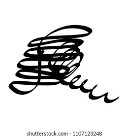 Black marker random irregular intersecting lines. Vector art.