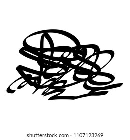 Black marker random irregular intersecting lines. Vector art.