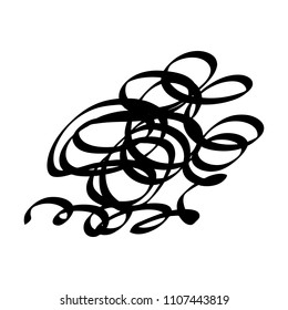 Black marker random irregular intersecting lines. Vector art.