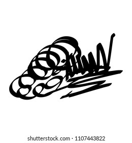 Black marker random irregular intersecting lines. Vector art.