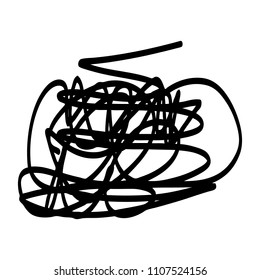 Black marker random irregular intersecting lines. Vector art.
