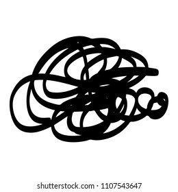 Black marker random irregular intersecting lines. Vector art.