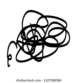 Black marker random irregular intersecting lines. Vector art.