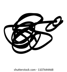 Black marker random irregular intersecting lines. Vector art.