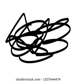Black marker random irregular intersecting lines. Vector art.