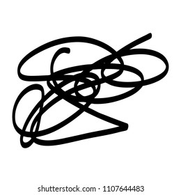 Black marker random irregular intersecting lines. Vector art.